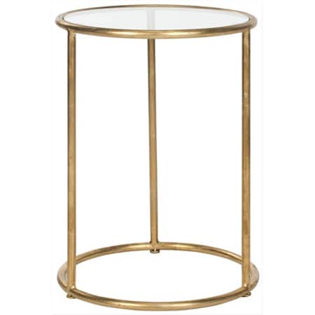Safavieh Shay Accent Table Gold And Clear Glass Top FOX2523B